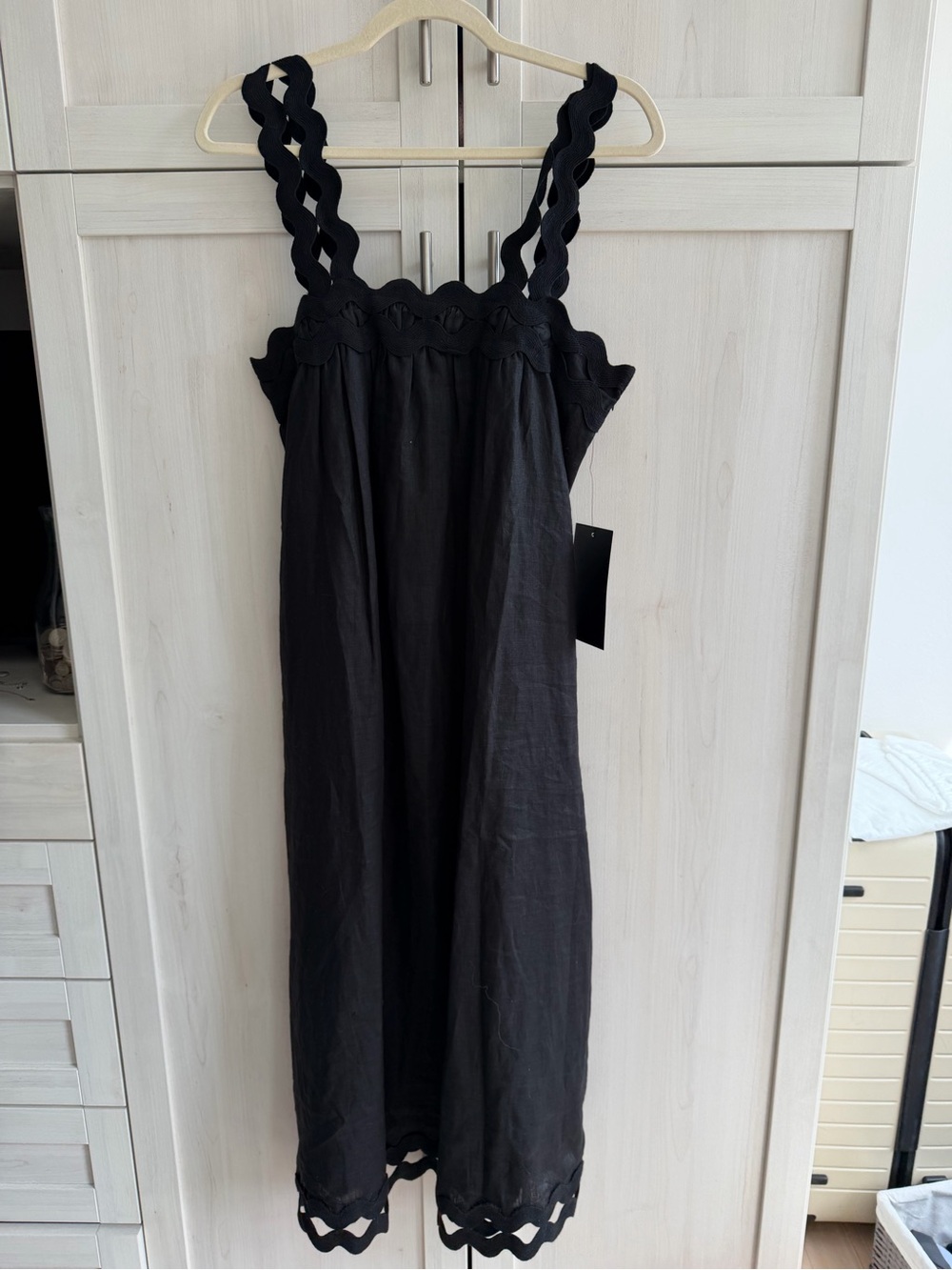 Tuckernuck Black Maxi Dress with Scalloped Straps